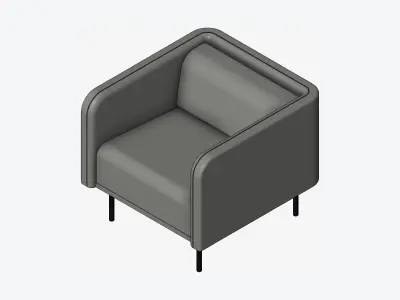 Seat - Sofa - Simplicity - Type 3 - Single Low-poly 3D model