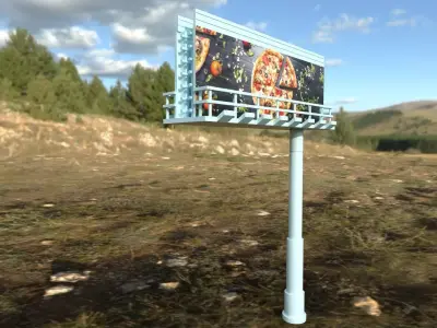 Supersite pizza on pole 3D model