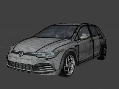 Volkswagen golf mk8  Low-poly 3D model
