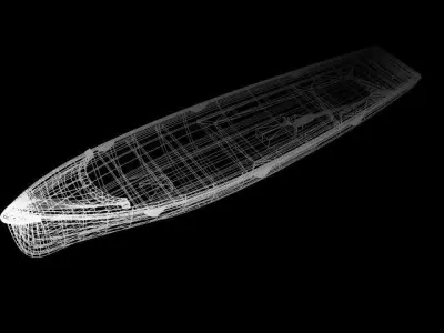 Japanese Navy 12 meters launch Free 3D model