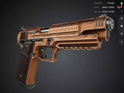 Bronze Pistol 3D model