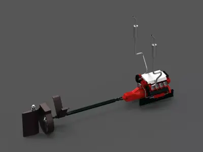V8 Marine Engine System 3D model