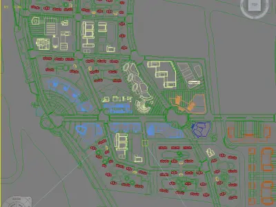 Architecture city in middle of river 3D model purchase