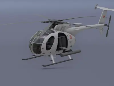 Ah-6j- Helicopter  Low-poly 3D model