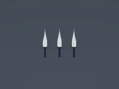 Daggers three knives Low-poly 3D model