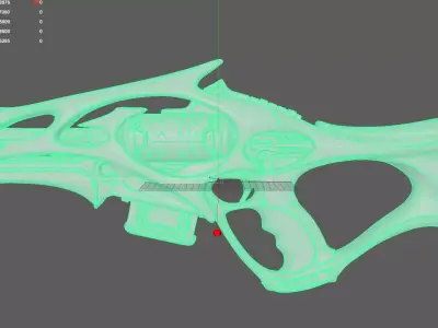 Futuristic Yellow Gun 3D model 5