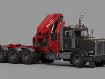 Knuckle Boom Crane  Low-poly 3D model