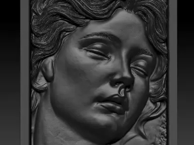 Classical Woman Portrait Bas Relief FREE 3D print model