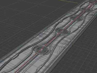 Sci-fi Walkway Path 3D model