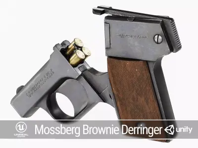 PBR Mossberg Brownie Derringer Low-poly 3D model
