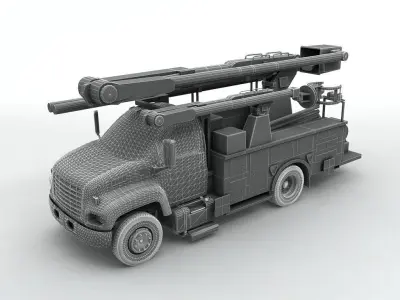 Service Utility Truck 2 Axle 3D model