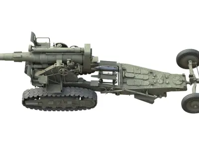 Russian B4 Howitzer 203mm M1931 Low-poly 3D model