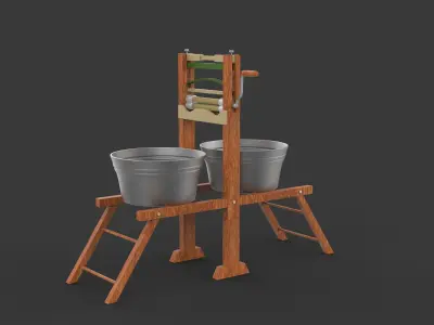 Antique washing machine 3D model