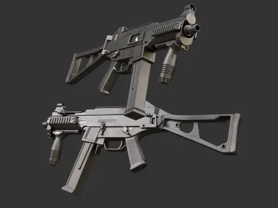 UMP-45 Low Poly Low-poly 3D model