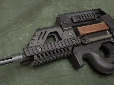 P90 Tactical SMG Low-poly 3D model