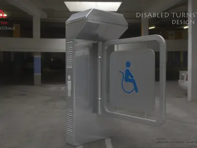 DISABLED  Turnstile 3D model  Low-poly 3D model