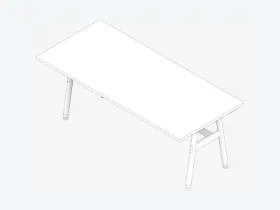 Desk - Timberline - Workstation - Sgl - Side - 1 - Person - Low Low-poly 3D model