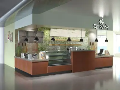 Coffee Kiosk 3D model buy