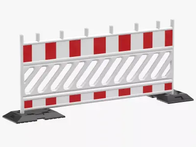 Construction Barrier 02 White 3D model