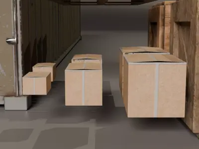 Modular Industrial Crate Pack Low-poly 3D model