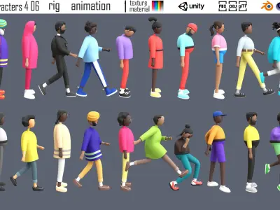 Characters 4 06 nationalities 3D model
