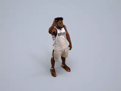 00483Aaron004 - Adult Black male exercising in summer 3D model