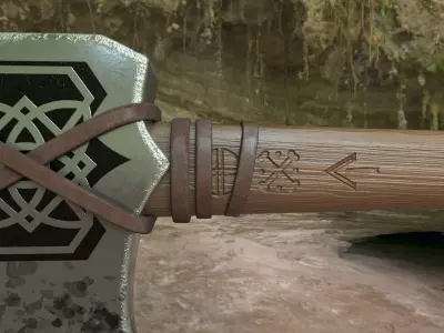 Battle Axe  Low-poly 3D model shop