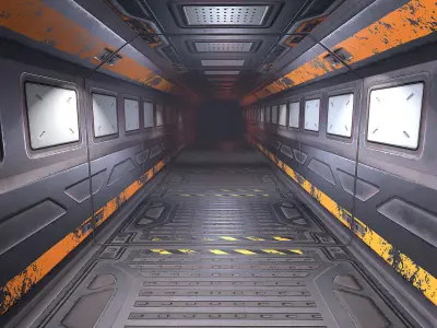 3 PBR Sci Fi panels materials 3D model
