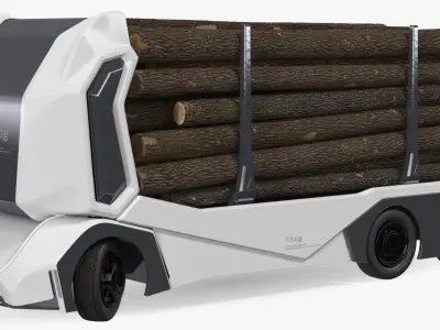 Einride Electric Autonomous Logging Truck Rigged 3D model