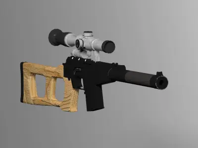 VSS VINTOREZ  sniper rifle  Low-poly 3D model