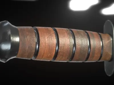 USMC Ka-Bar Knife Low-poly 3D model