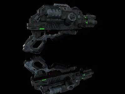AlienGun spaceship Low-poly 3D model