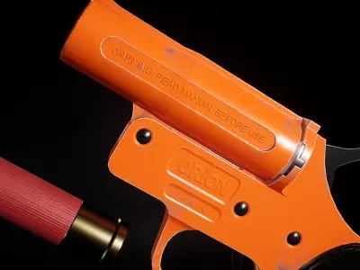 AAA Flare Gun Game Ready PBR Low-poly 3D model