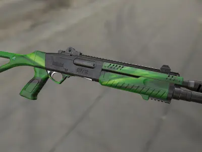 Fabarm STF12 short PBR Low-poly 3D model Low-poly 3D model
