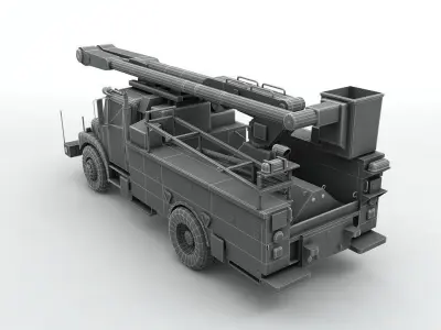  Electricians Utility Truck Low-poly 3D model