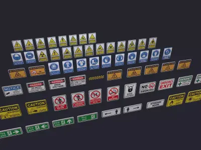 Signs Low-poly 3D model purchase