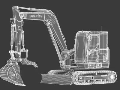 Komatsu Excavators PC88MR-11 Small Excavators 3D model