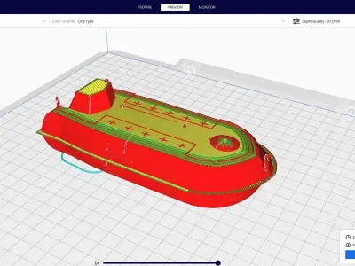 sloop boat Lifeboat 3D print model