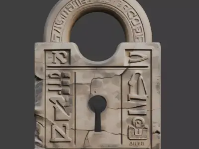 Ancient Egyptian Stone Locking Mechanism Low-poly 3D model purchase