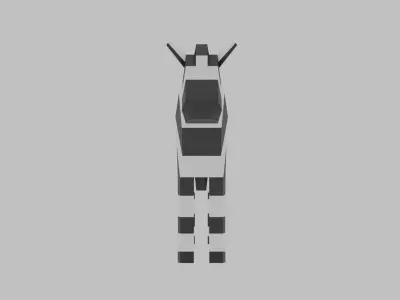 Zebra Rigged Free low-poly 3D model
