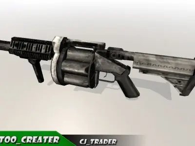 M32 Gun - Grenade Launcher Low-poly 3D model Low-poly 3D model