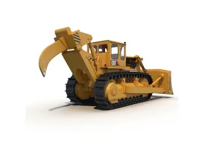 Bulldozer CAT Rigged 3D model