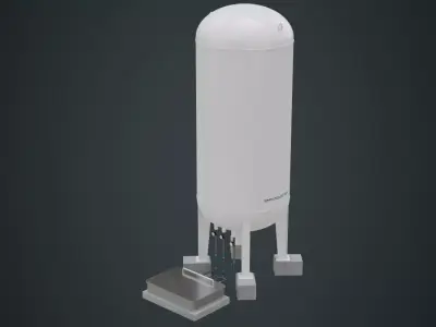 Industrial Gas Tank 3A Low-poly 3D model
