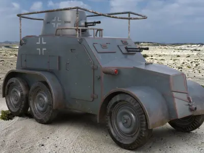 OA vz 30 Armoured Car German Mental Ray 3D model