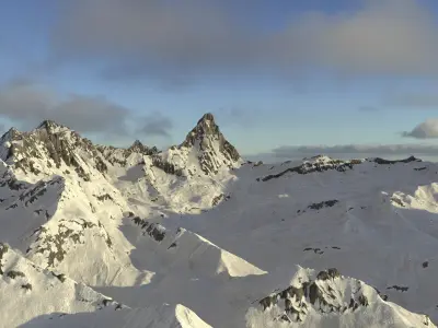 Matterhorn iconic mountain area realistic terrain landscape 3D model