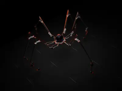 Sci-fi Spider Robot Low-poly 3D model
