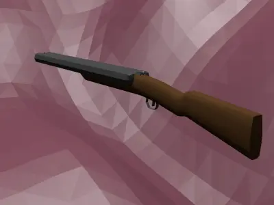 Double Barrel Shotgun - Low Poly Low-poly 3D model
