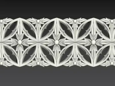 Gothic seamless ornament 01 3D print model
