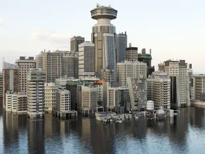  Building Skyscraper City Town Downtown Office Space Work Street 