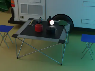 Camping items 3D model